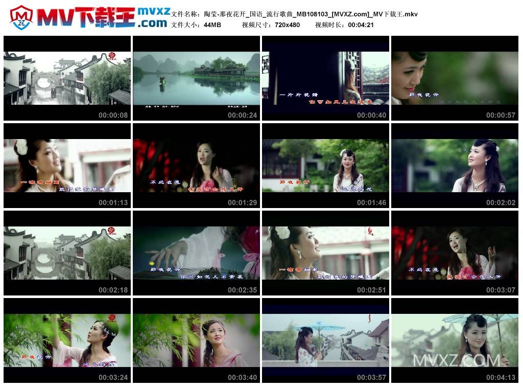 陶莹-那夜花开_国语_流行歌曲_MB108103